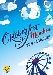 Siegerentwurf und deshalb Oktoberfest Plakat 2018 wurde das Motiv "Auf eine himmlische Wiesn 2018" von Dirk Lippmann
